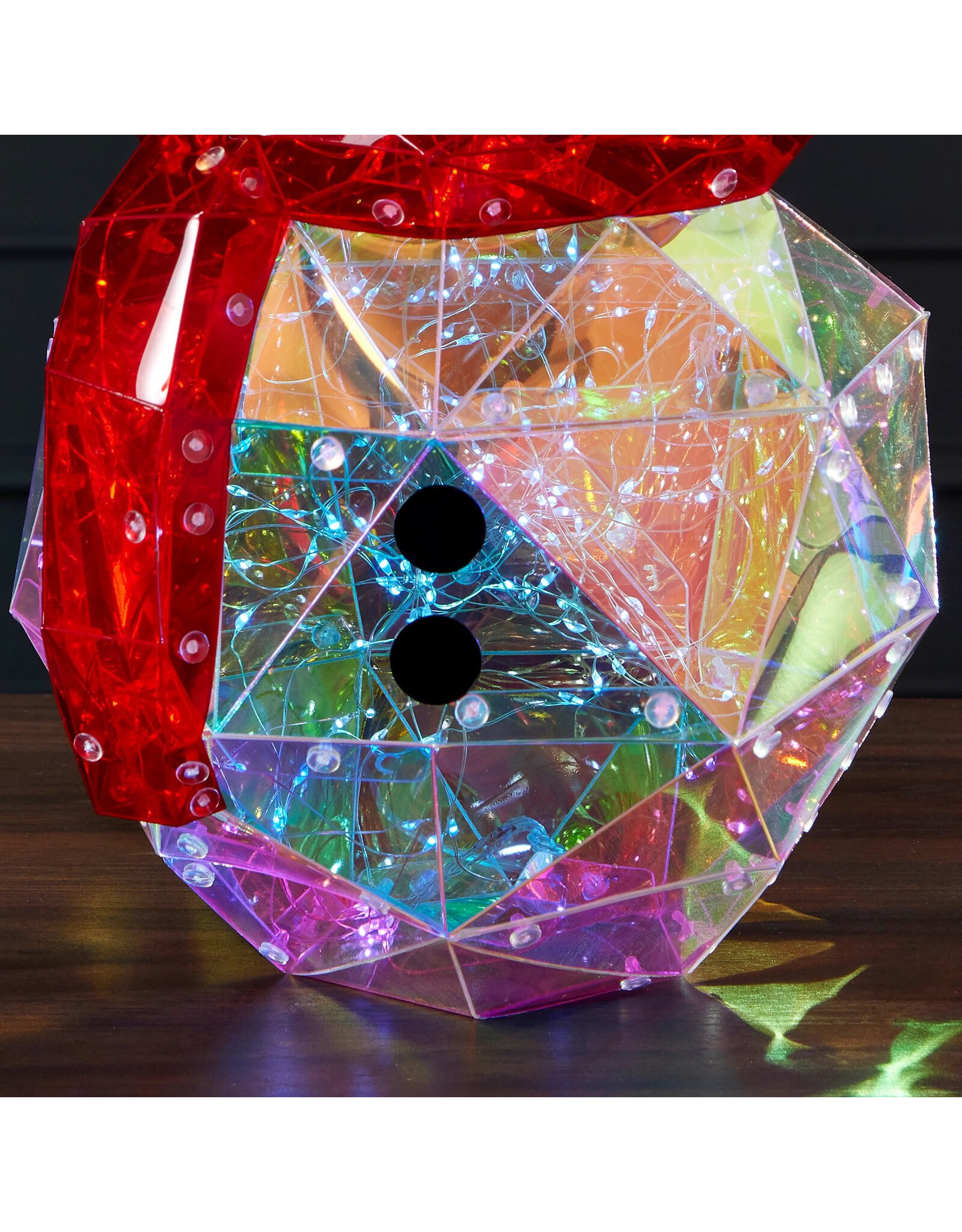 Seasonal Prismatic Iridescent LED Snowman Decor 16 Inch