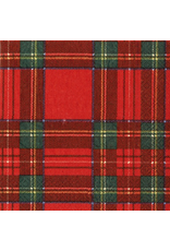Caspari Christmas Paper Cocktail Napkins 20pk Royal Plaid