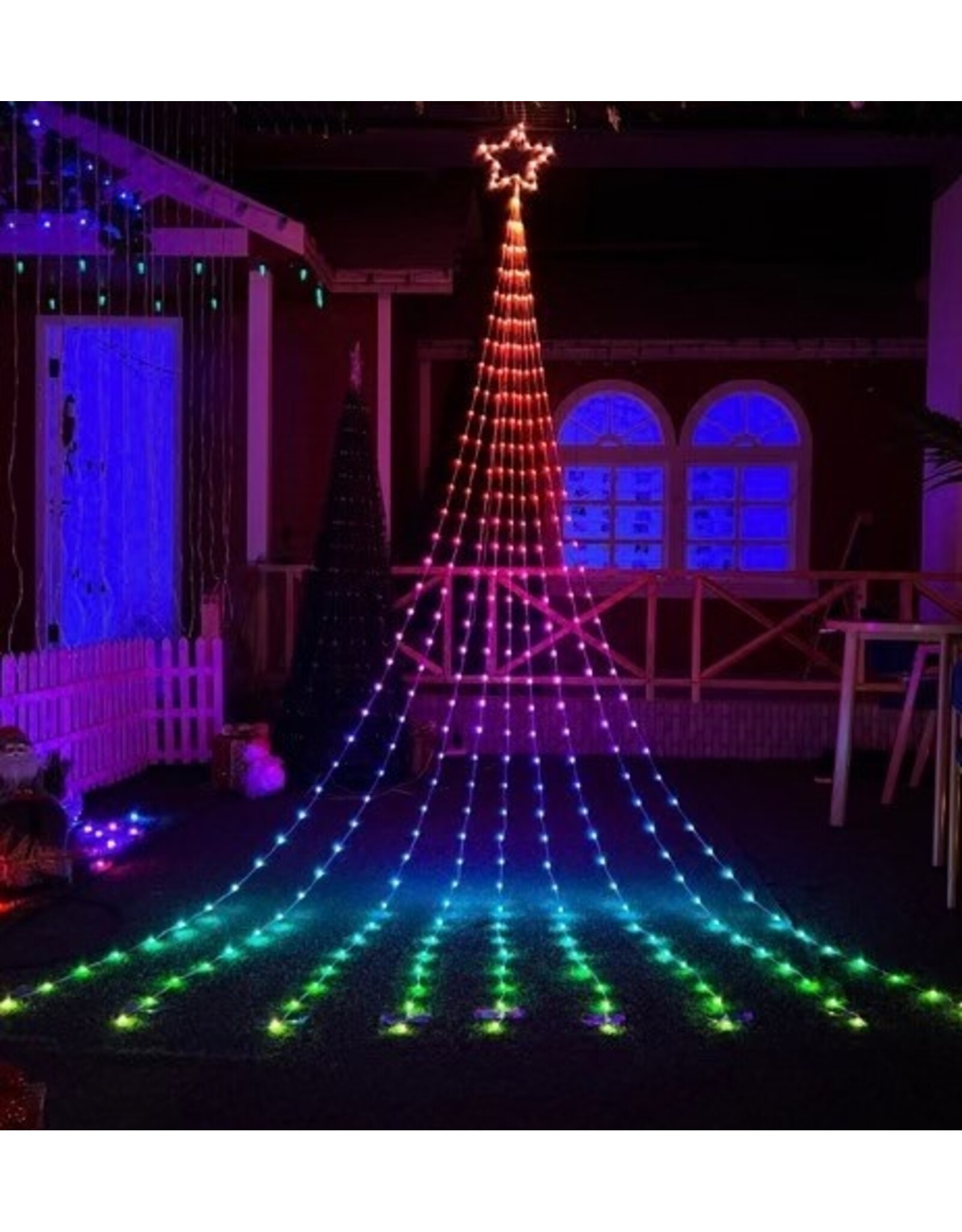 Seasonal Vivvi App-Based Multi-Color LED Outdoor Waterfall Lights 11FT