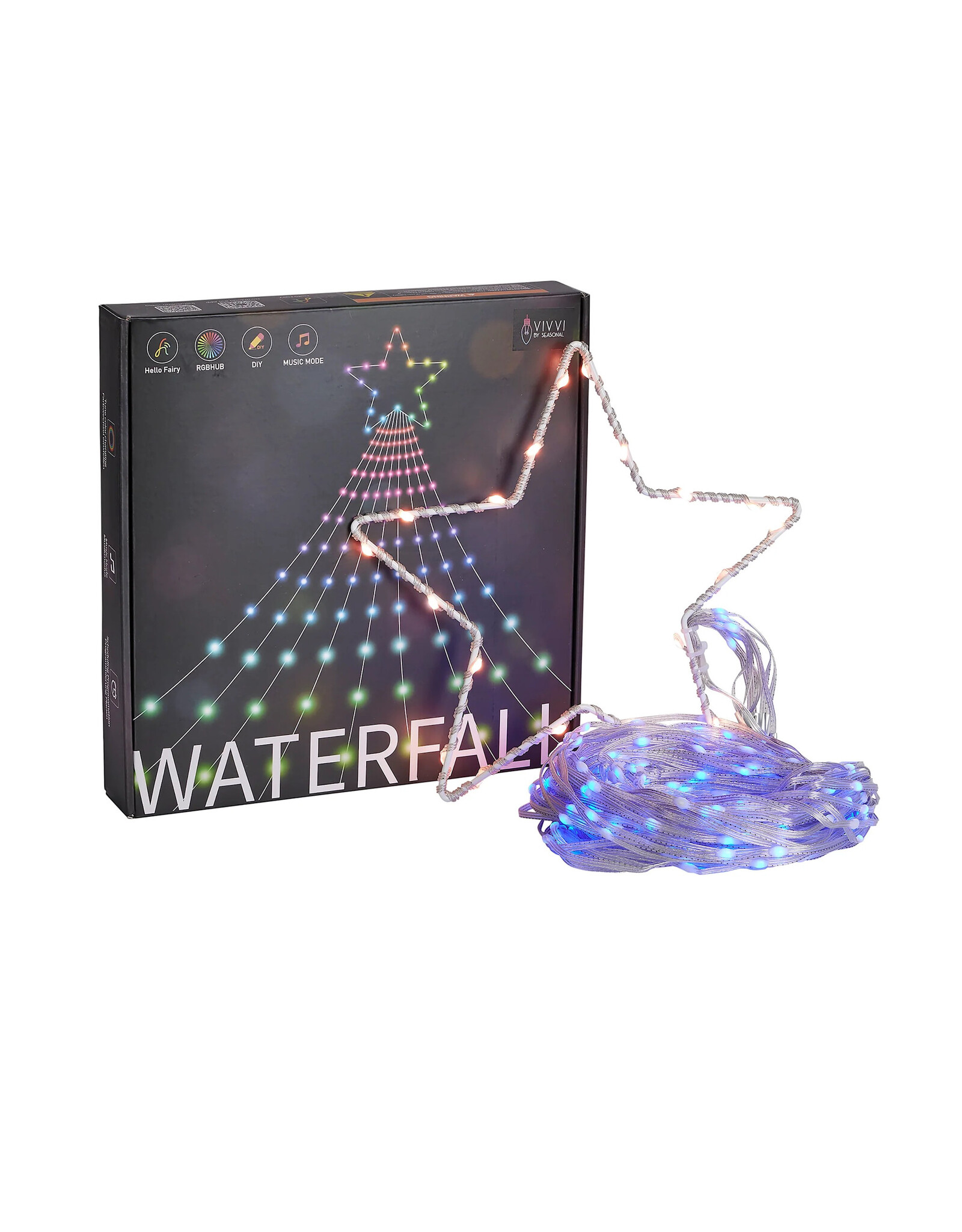 Seasonal Vivvi App-Based Multi-Color LED Outdoor Waterfall Lights 11FT
