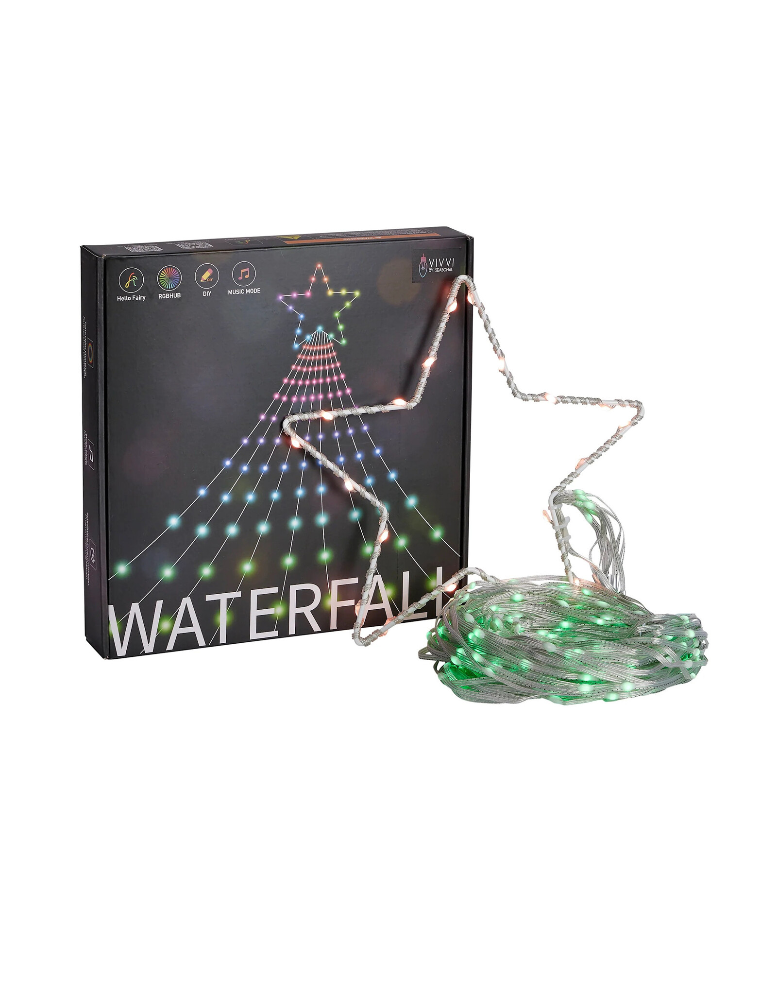 Seasonal Vivvi App-Based Multi-Color LED Outdoor Waterfall Lights 11FT