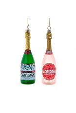Kurt Adler Glass Champagne And Prosecco Bottle Ornaments 2 Assorted