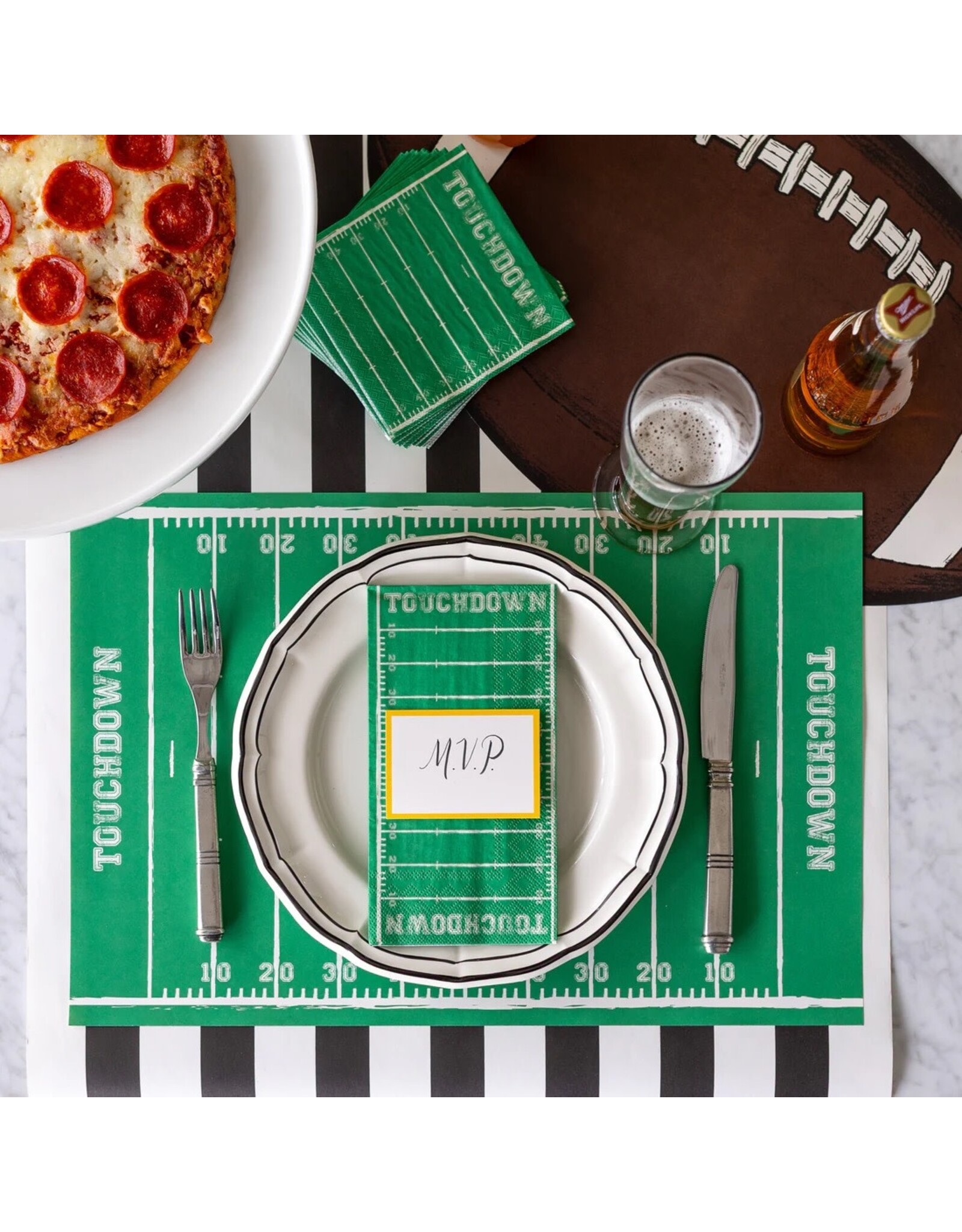Hester & Cook Paper Guest Towel Napkins Touchdown Football Game Day