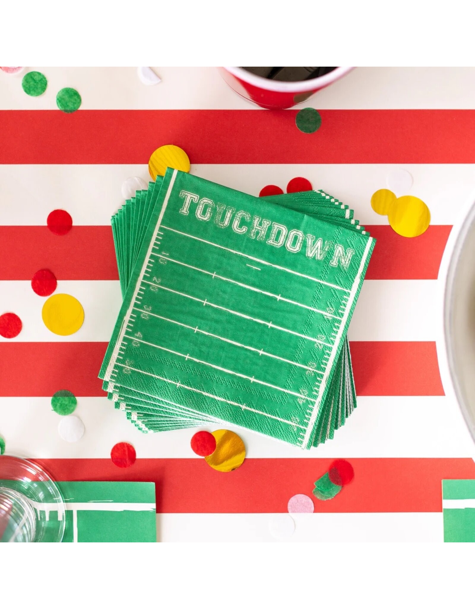 Hester & Cook Hester & Cook Paper Cocktail Napkins 20pk Touchdown Football Game Day.