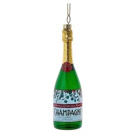 Kurt Adler Glass Champagne Bottle Ornament