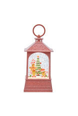 Kurt Adler Snow Globe Water Lanterns LED Gingerbread and Tree B/O