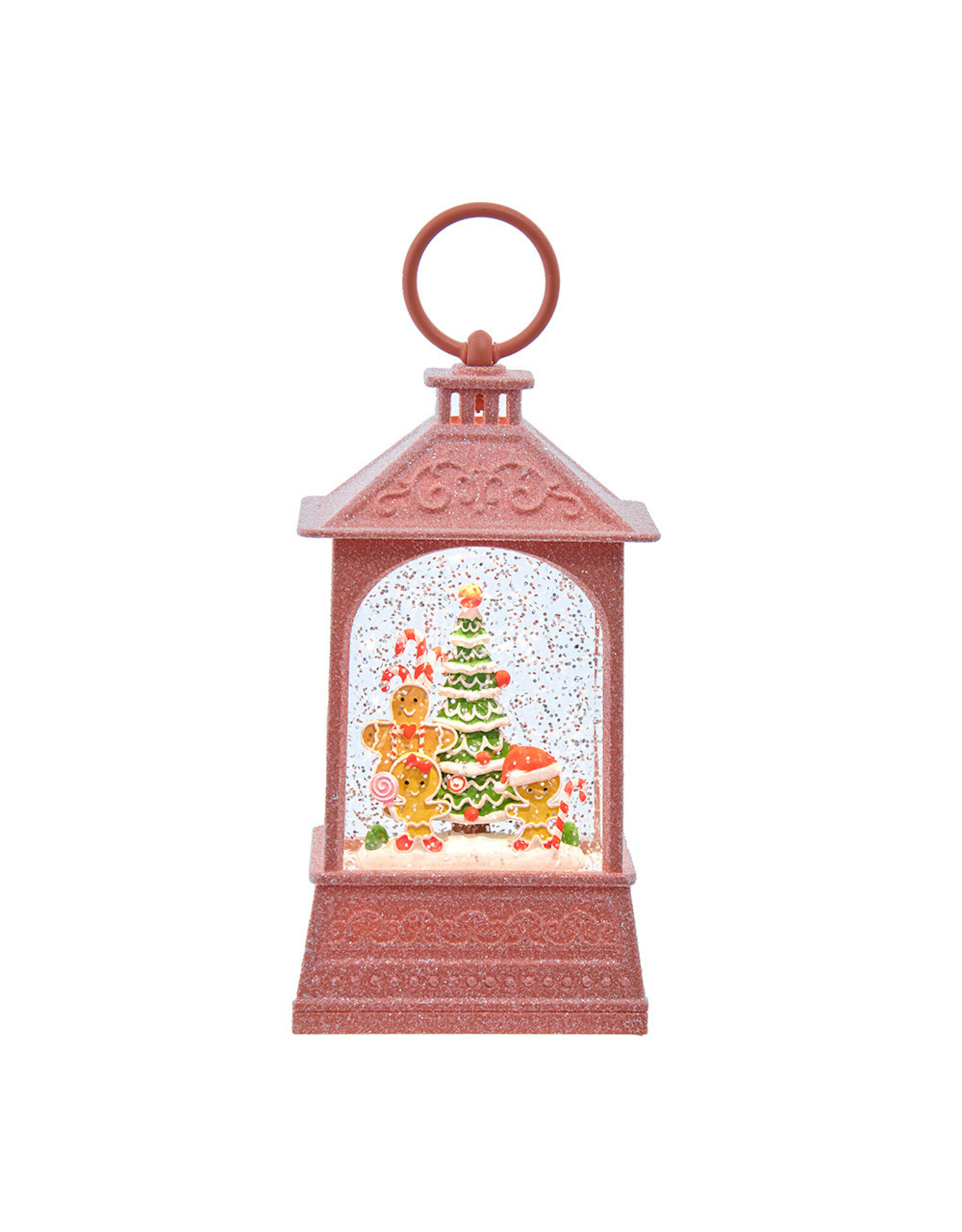 Kurt Adler Snow Globe Water Lanterns LED Gingerbread and Tree B/O