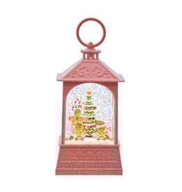 Kurt Adler Snow Globe Water Lanterns LED Gingerbread and Tree B/O