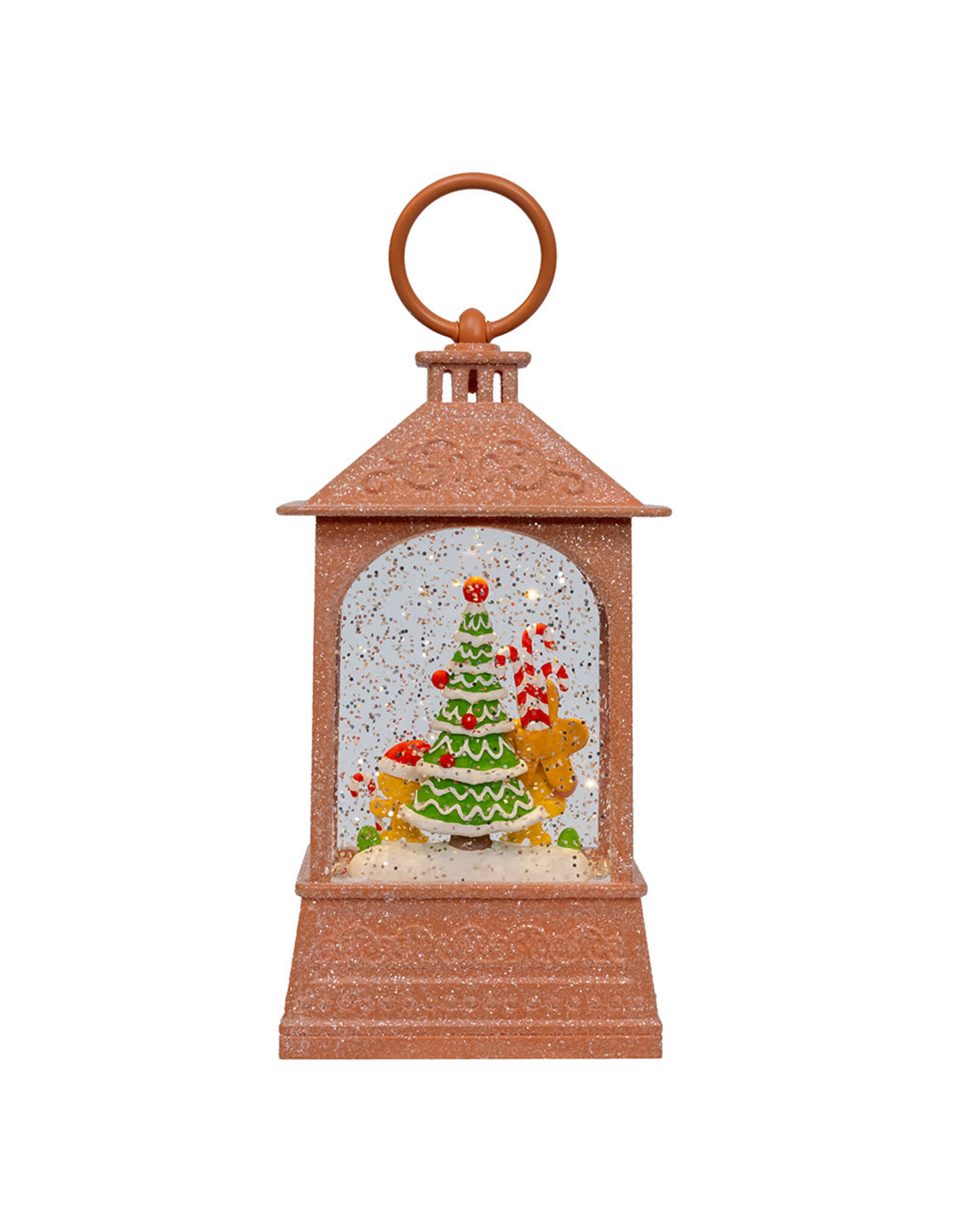 Kurt Adler Snow Globe Water Lanterns LED Gingerbread and Tree B/O