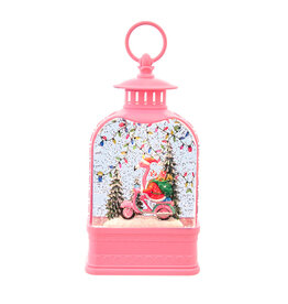 Kurt Adler Snow Globe Water Lanterns LED Flamingo Riding Motorcycle B/O