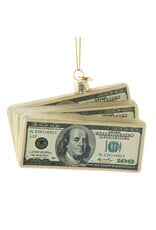 Kurt Adler Noble Gems Glass $100 Bill Ornament 5 Inch