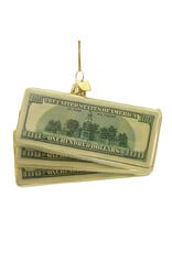 Kurt Adler Noble Gems Glass $100 Bill Ornament 5 Inch