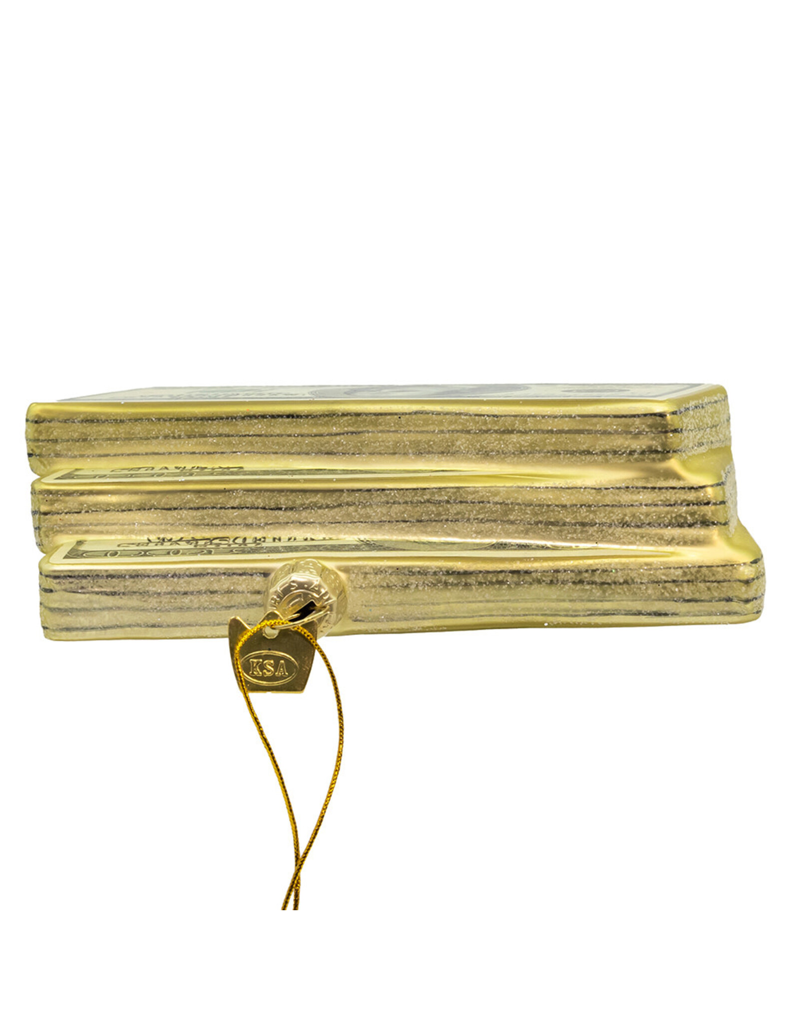 Kurt Adler Noble Gems Glass $100 Bill Ornament 5 Inch