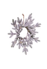 Kurt Adler Wreath Pre-Lit Battery-Operated WW LED Flocked Pine Wreath