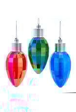 Kurt Adler Shatterproof Iridescent Red Blue Green Bulb Ornaments Set