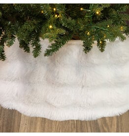 Kurt Adler Christmas Tree Collar 24 Inch White Fur Tree Collar