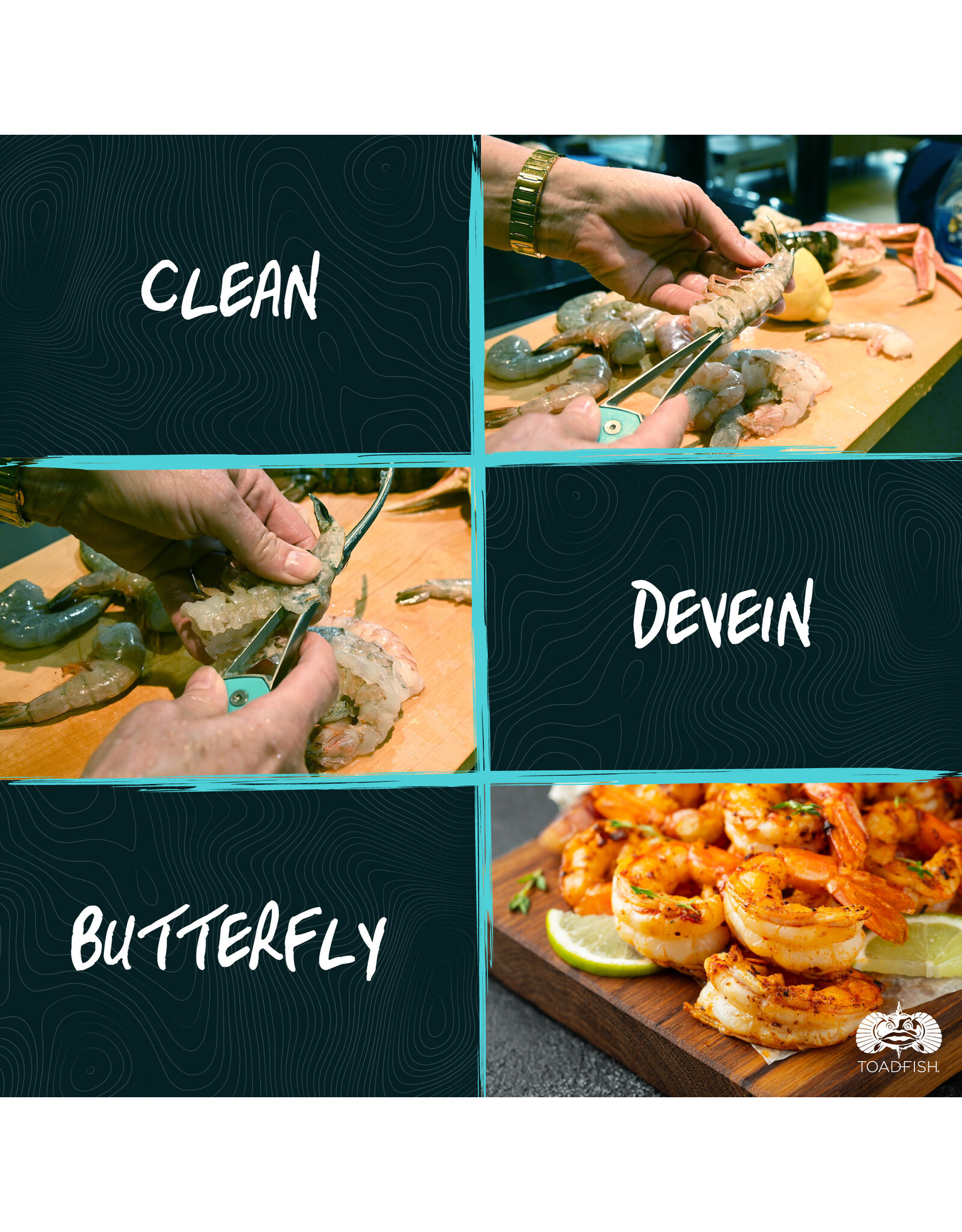 Toadfish Outfitters Shrimp Cleaner Peeler Deveiner Butter-flier