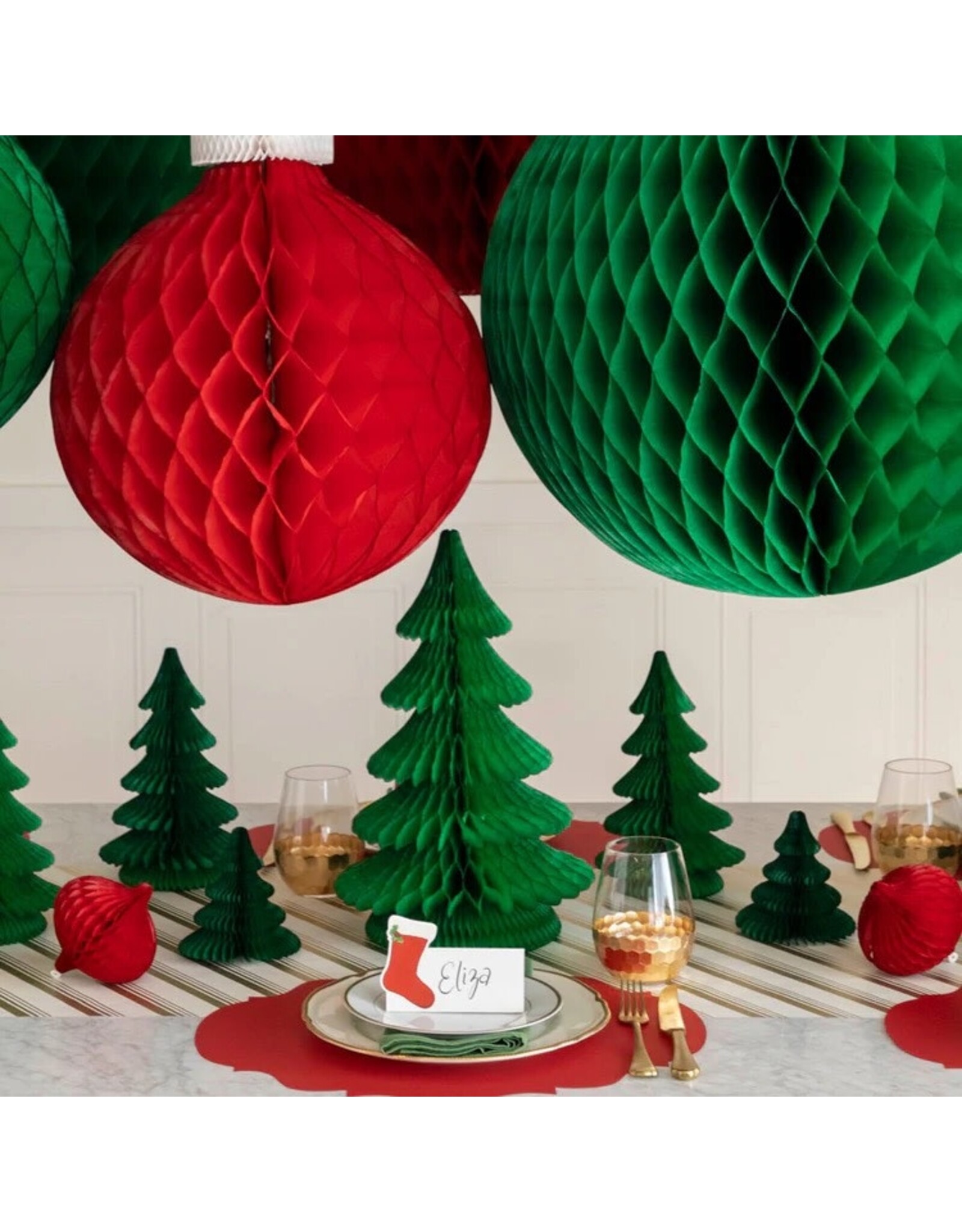 Hester & Cook Honeycomb Paper Decor Set 3 Honeycomb Christmas Trees SM