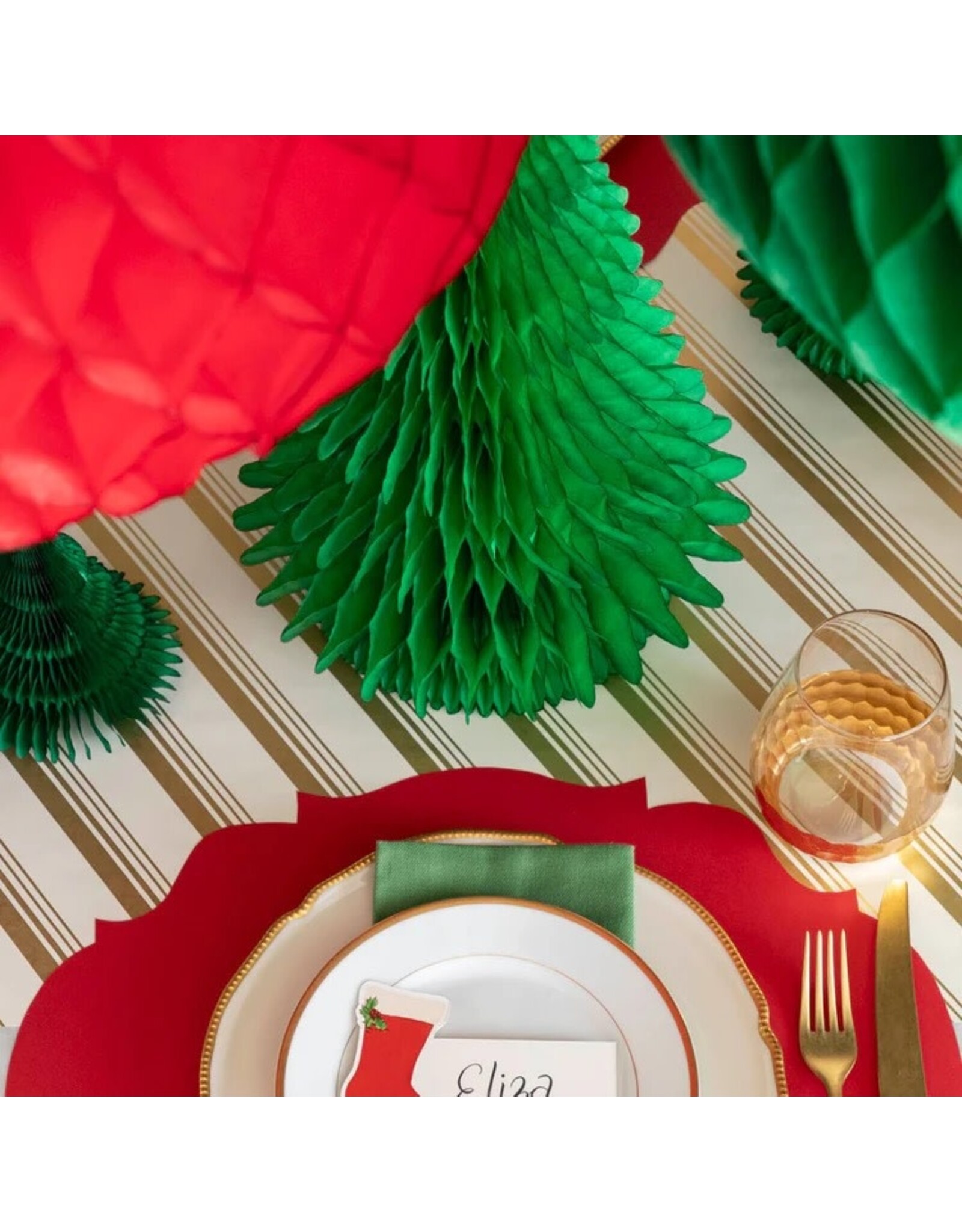 Hester & Cook Honeycomb Paper Decor Set Honeycomb Christmas Trees LG MD