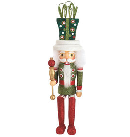 Kurt Adler Hollywood Gift Hat Nutcracker Shelf Sitter 17 Inch