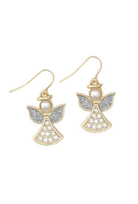 Periwinkle by Barlow Christmas Earrings | Angels w Pearl