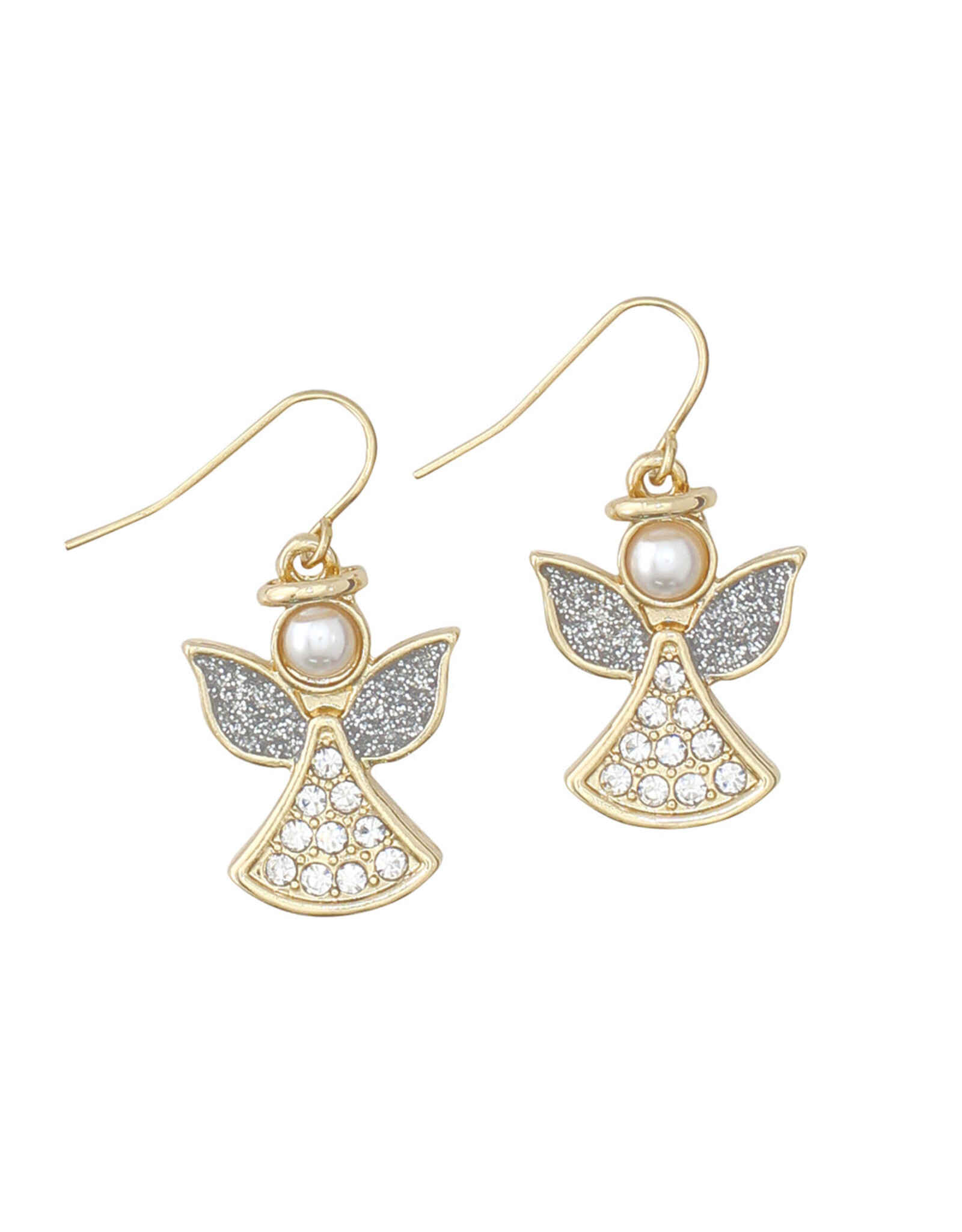 Periwinkle by Barlow Christmas Earrings | Angels w Pearl