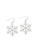 Periwinkle by Barlow Christmas Earrings | Crystal Silver Snowflakes