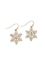 Periwinkle by Barlow Christmas Earrings | Gold Flowflakes