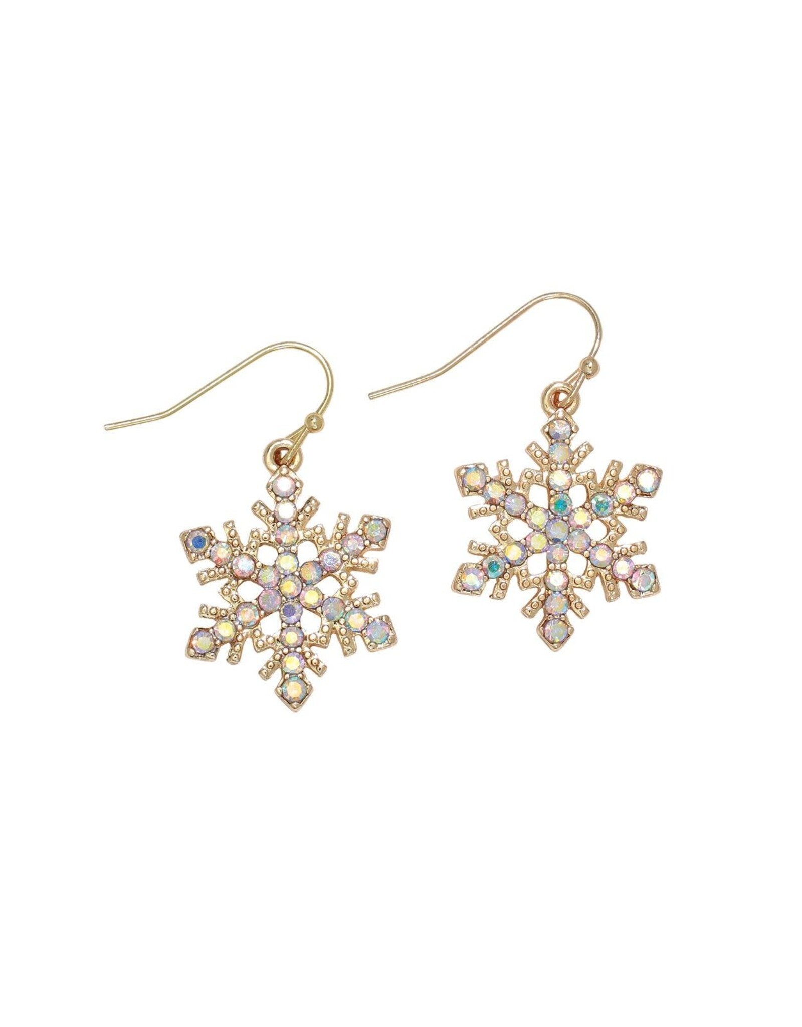 Periwinkle by Barlow Christmas Earrings | Gold Flowflakes