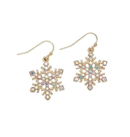 Periwinkle by Barlow Christmas Earrings | Gold Flowflakes