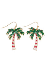 Periwinkle by Barlow Christmas Earrings | Palm Trees w Crystals
