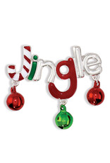 Periwinkle by Barlow Christmas Brooch Lapel Pin | Jingle w Jingle Bells