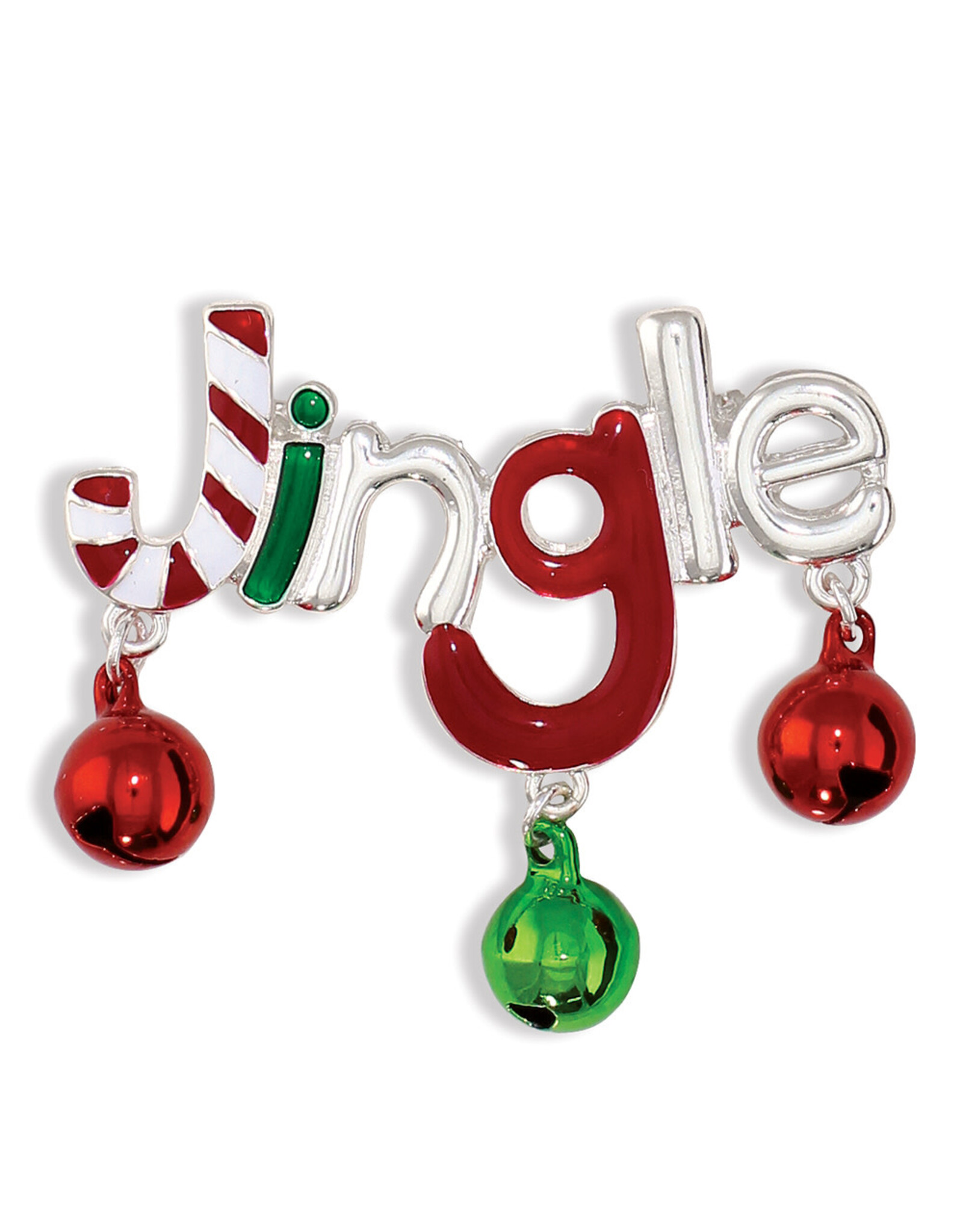 Periwinkle by Barlow Christmas Brooch Lapel Pin | Jingle w Jingle Bells