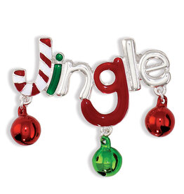 Periwinkle by Barlow Christmas Brooch Lapel Pin | Jingle w Jingle Bells