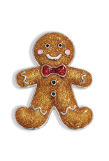 Periwinkle by Barlow Christmas Brooch Lapel Pin | Gingerbread Man