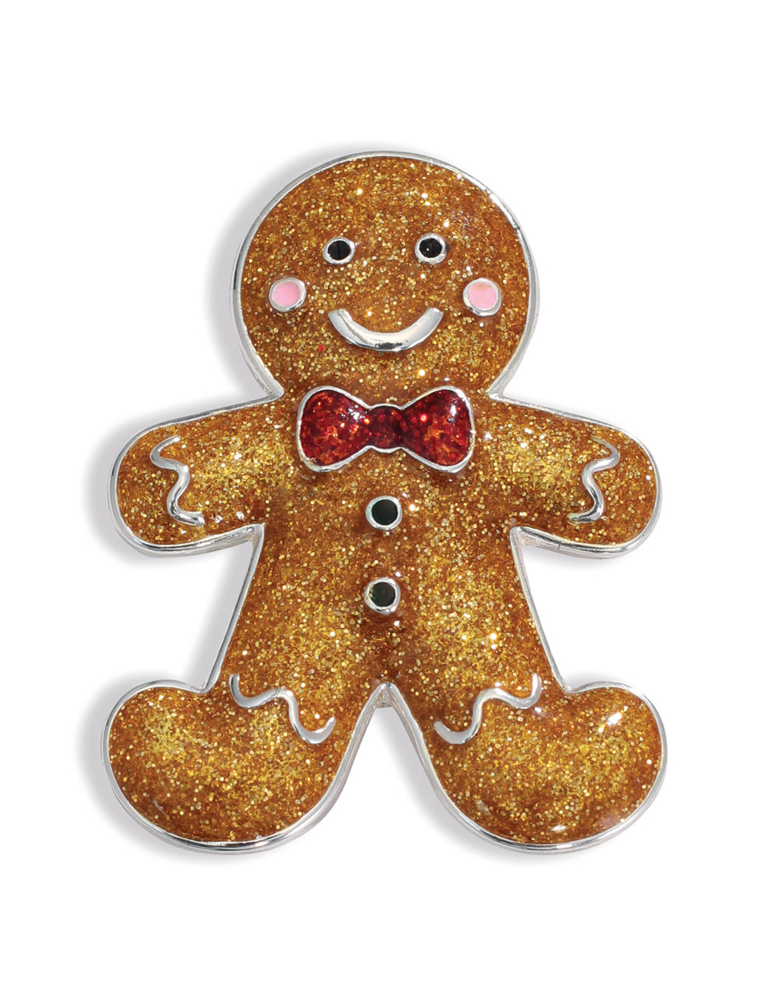 Periwinkle by Barlow Christmas Brooch Lapel Pin | Gingerbread Man