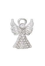 Periwinkle by Barlow Christmas Brooch Lapel Pin | Silver Angel