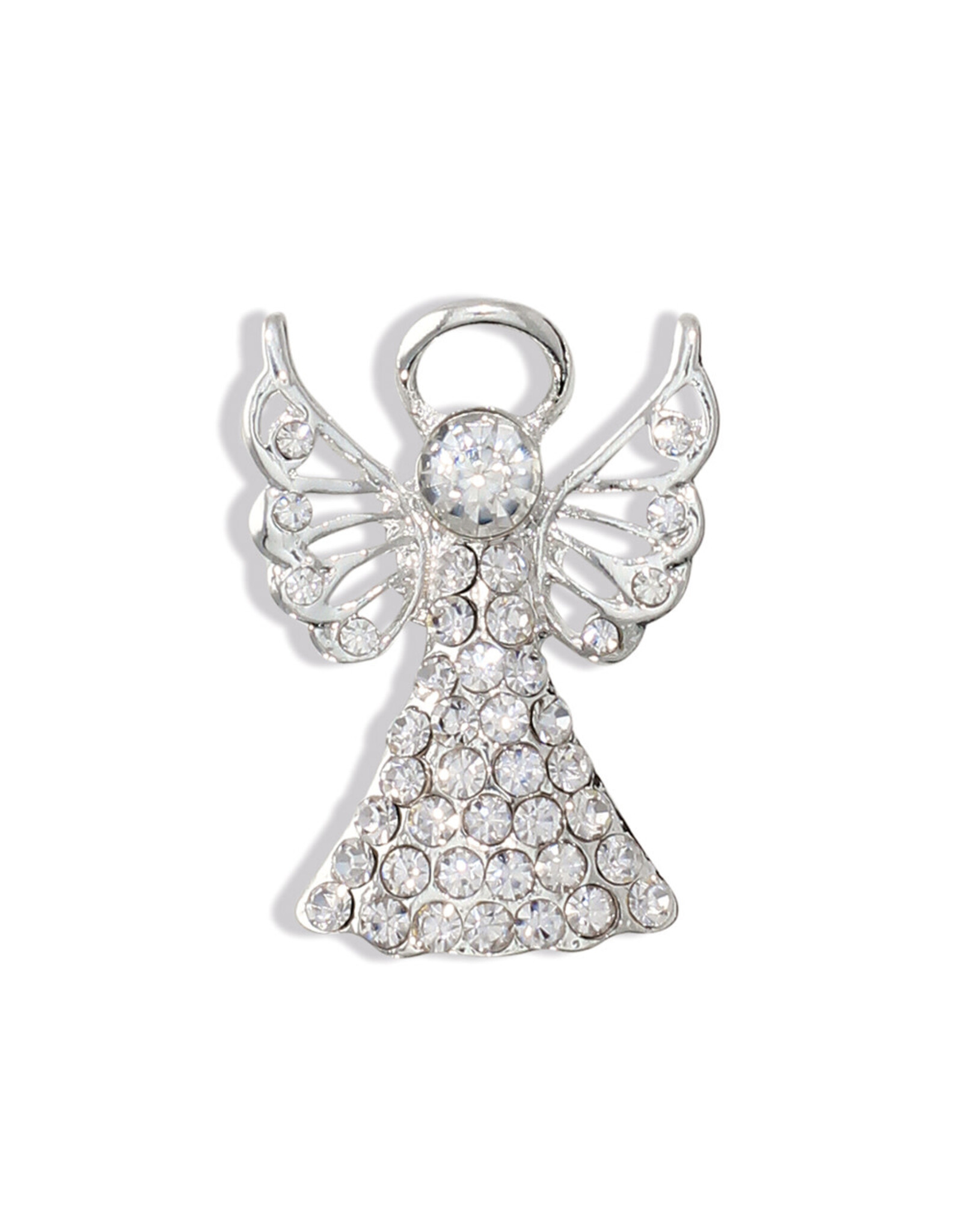 Periwinkle by Barlow Christmas Brooch Lapel Pin | Silver Angel