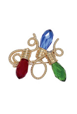 Periwinkle by Barlow Christmas Brooch Lapel Pin | String lights