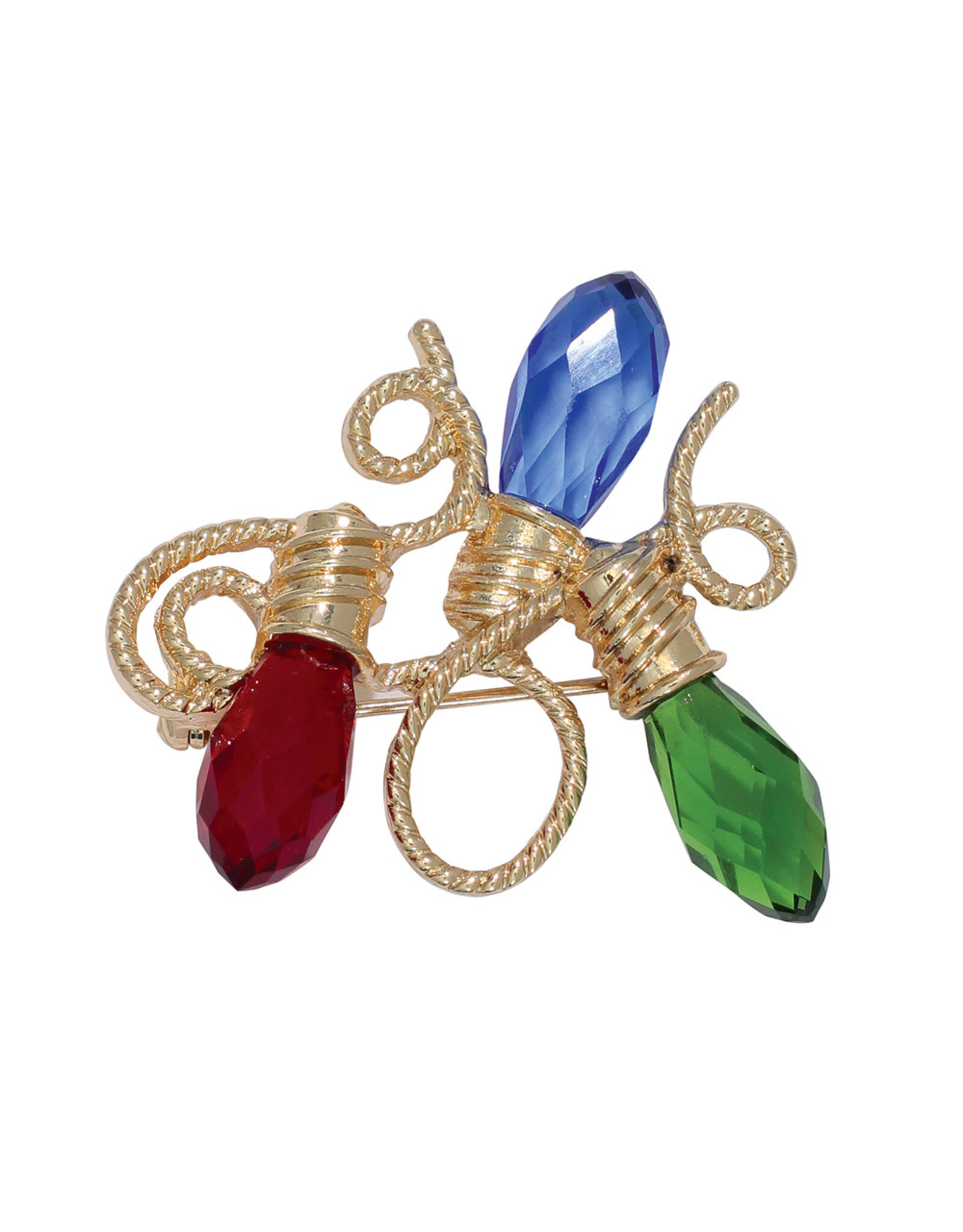 Periwinkle by Barlow Christmas Brooch Lapel Pin | String lights