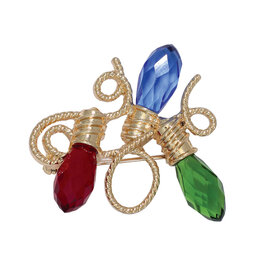Periwinkle by Barlow Christmas Brooch Lapel Pin | String lights