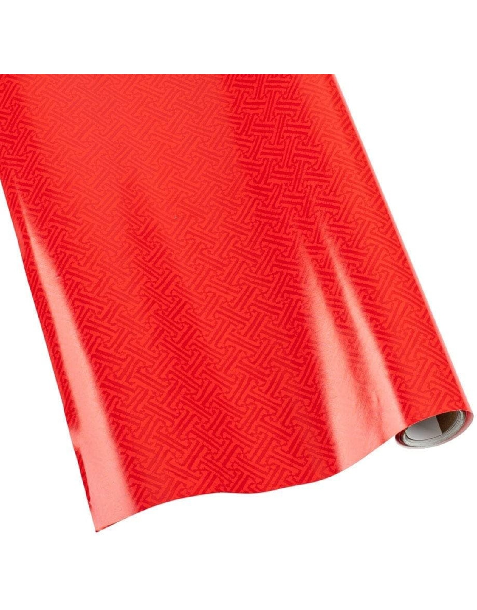 Caspari Christmas Gift Wrapping Paper 8ft Roll Fretwork Red