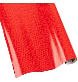 Caspari Christmas Gift Wrapping Paper 8ft Roll Fretwork Red