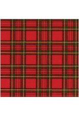 Caspari Christmas Gift Wrapping Paper 6ft Roll Royal Plaid Foil