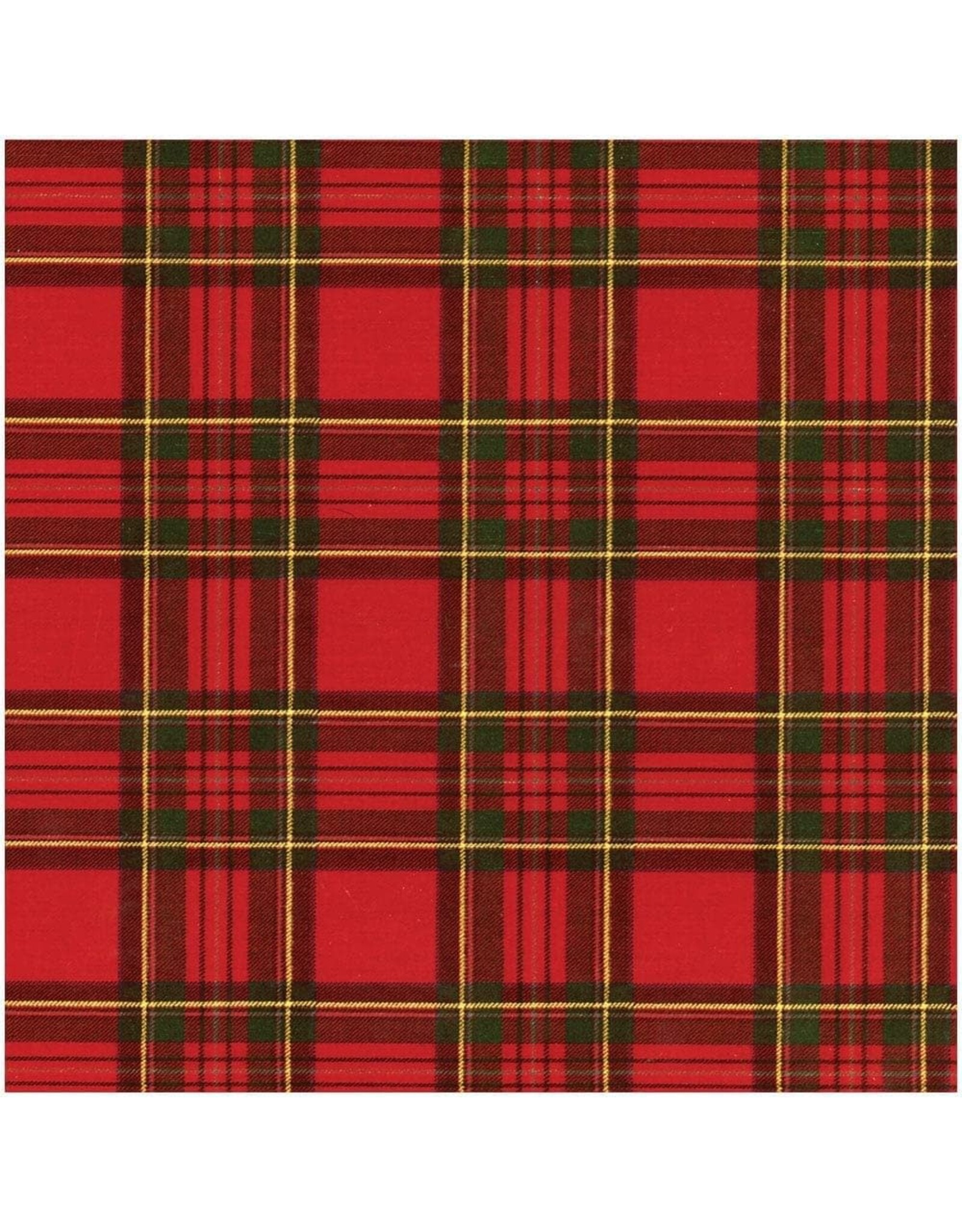 Caspari Christmas Gift Wrapping Paper 6ft Roll Royal Plaid Foil