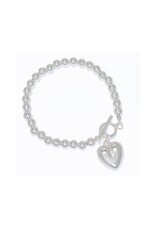Periwinkle by Barlow Bracelets | Silver Beads W 3D Heart