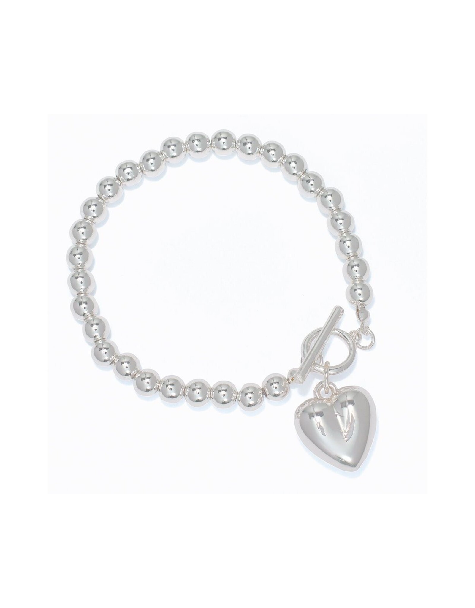Periwinkle by Barlow Bracelets | Silver Beads W 3D Heart