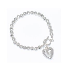 Periwinkle by Barlow Bracelets | Silver Beads W 3D Heart