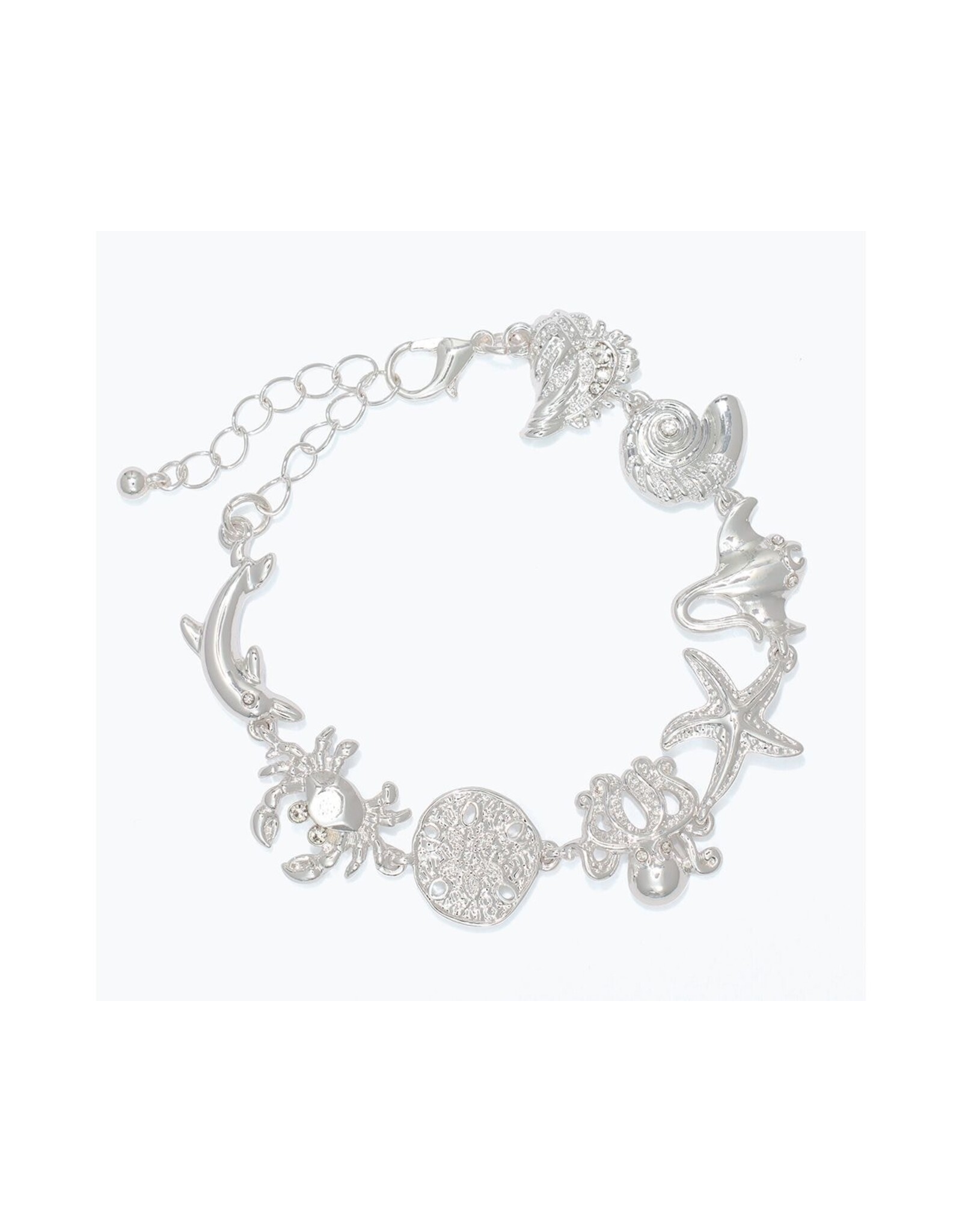 Periwinkle by Barlow Bracelets | Silver Sea-Life w Crystals