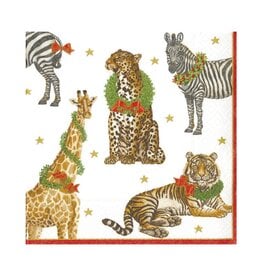 Caspari Christmas Paper Luncheon Napkins 20pk Wild Christmas